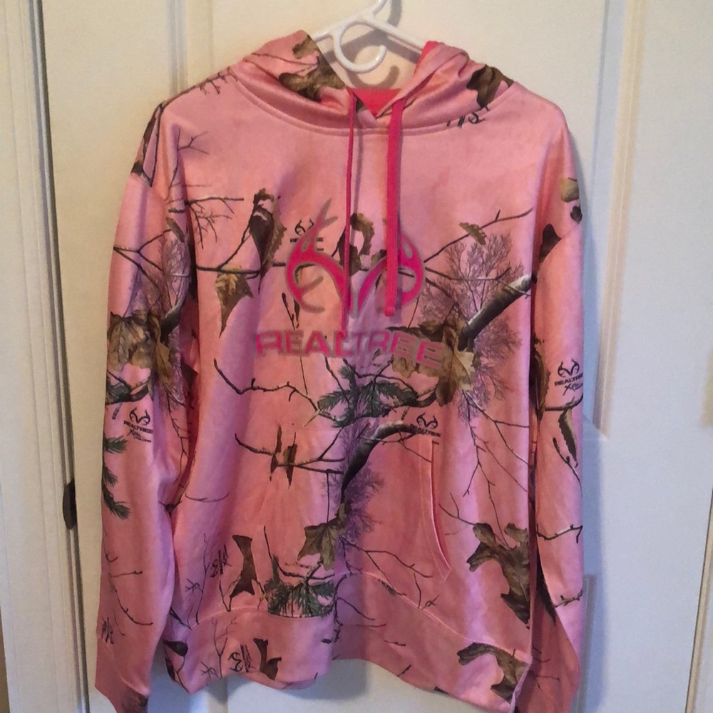 Pink camo hoodie sweatshirt